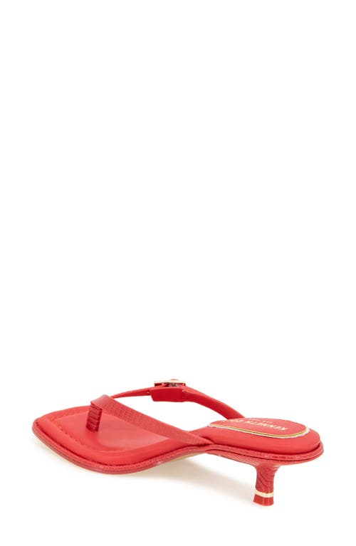 Kenneth Cole Gillie Kitten Heel Slide Sandal In Red Lizard