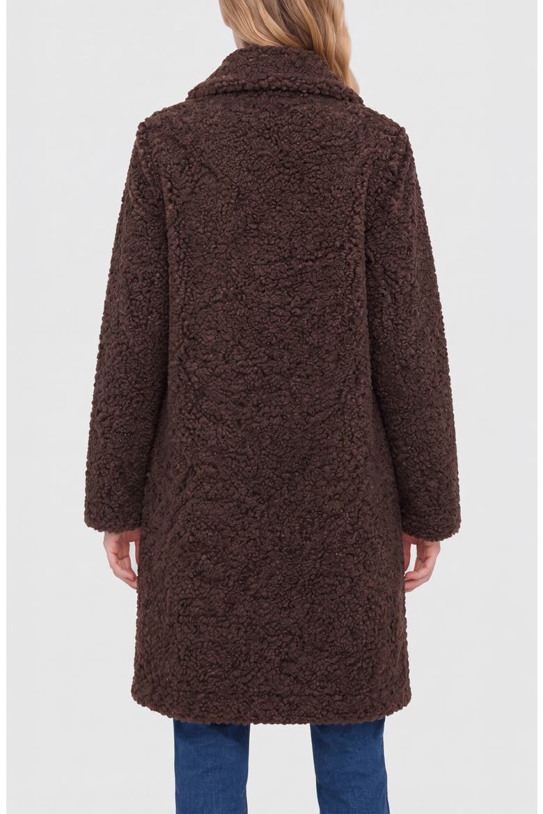 Double Breasted Faux Fur Coat, Alternate, color, TEDDY BROWN