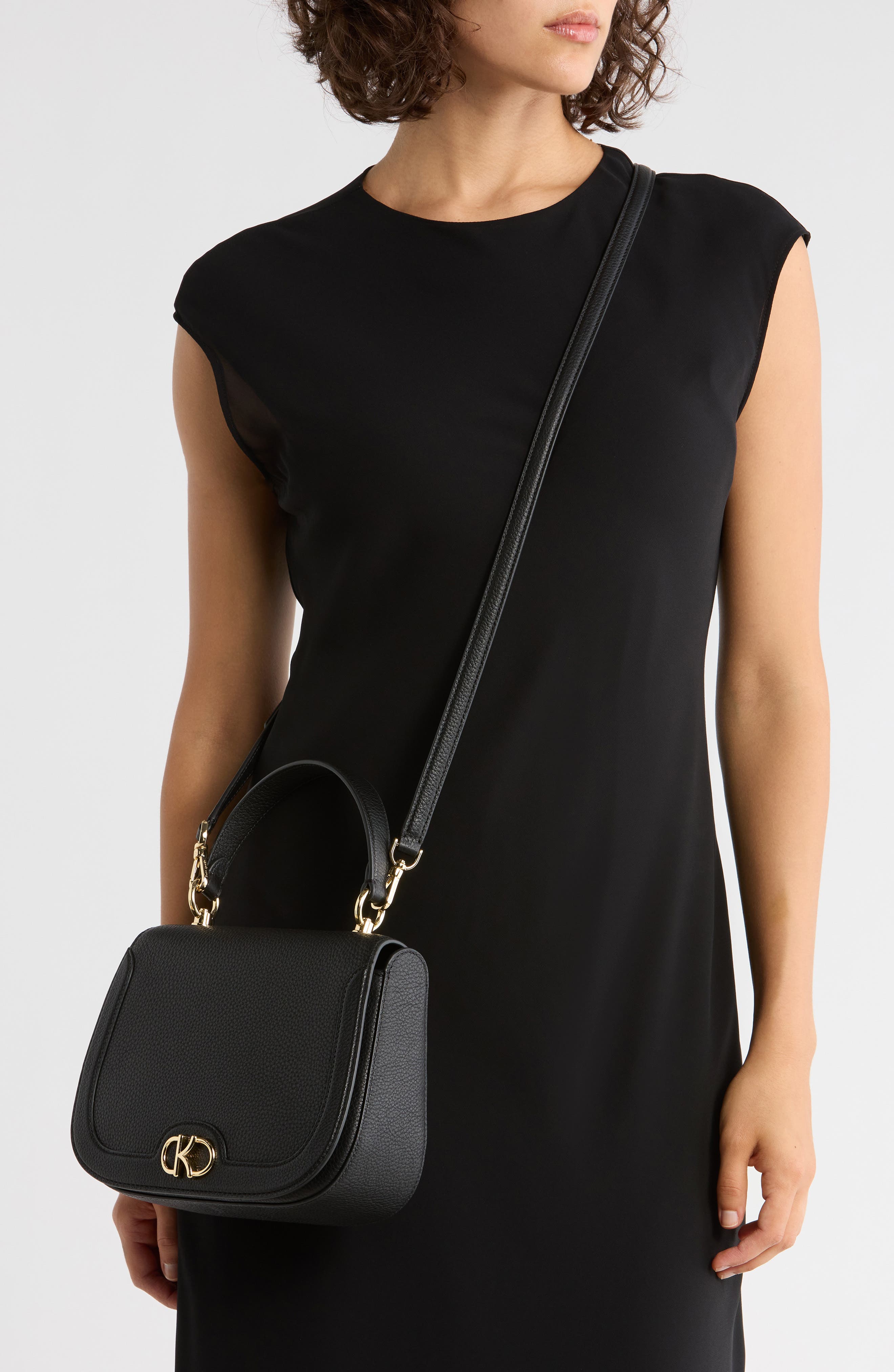 Kate Spade New York kyla pebbled leather top handle bag, Alternate, color, Black