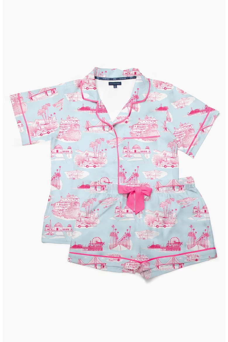 California Toile Shorts Set, Alternate, color, Light Blue