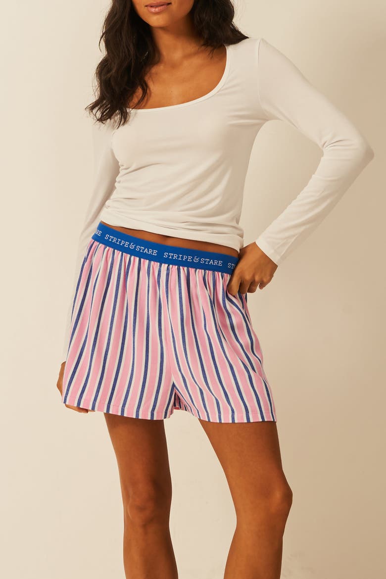 Ecovero Pyjama Shorts, Alternate, color, Lazy Sunday Stripe
