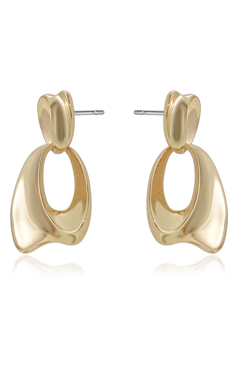 Ettika Ribbon Drop Earrings, Alternate, color, Gold