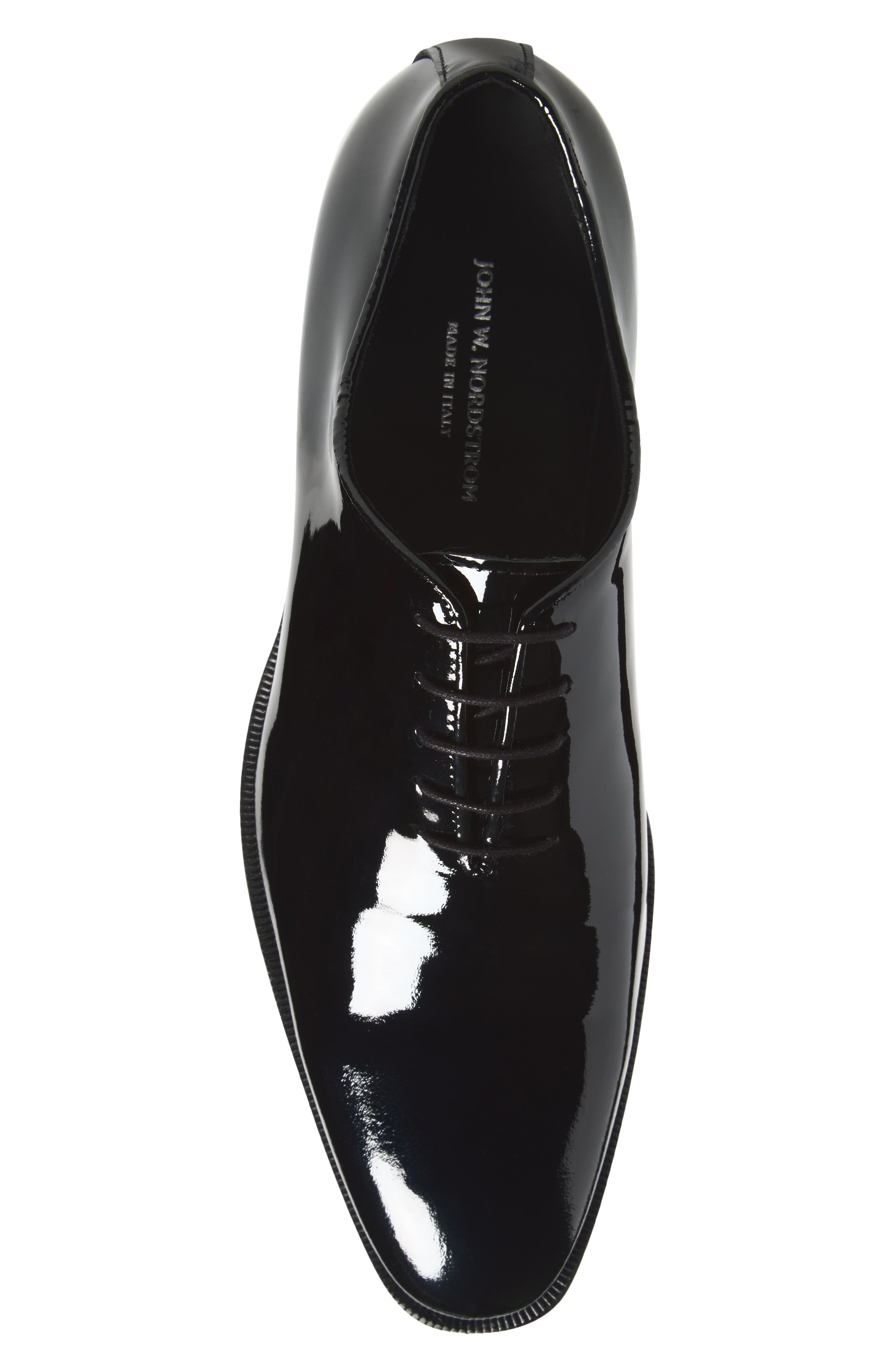Brescia Leather Wholecut Oxford, Alternate, color, BLACK PATENT