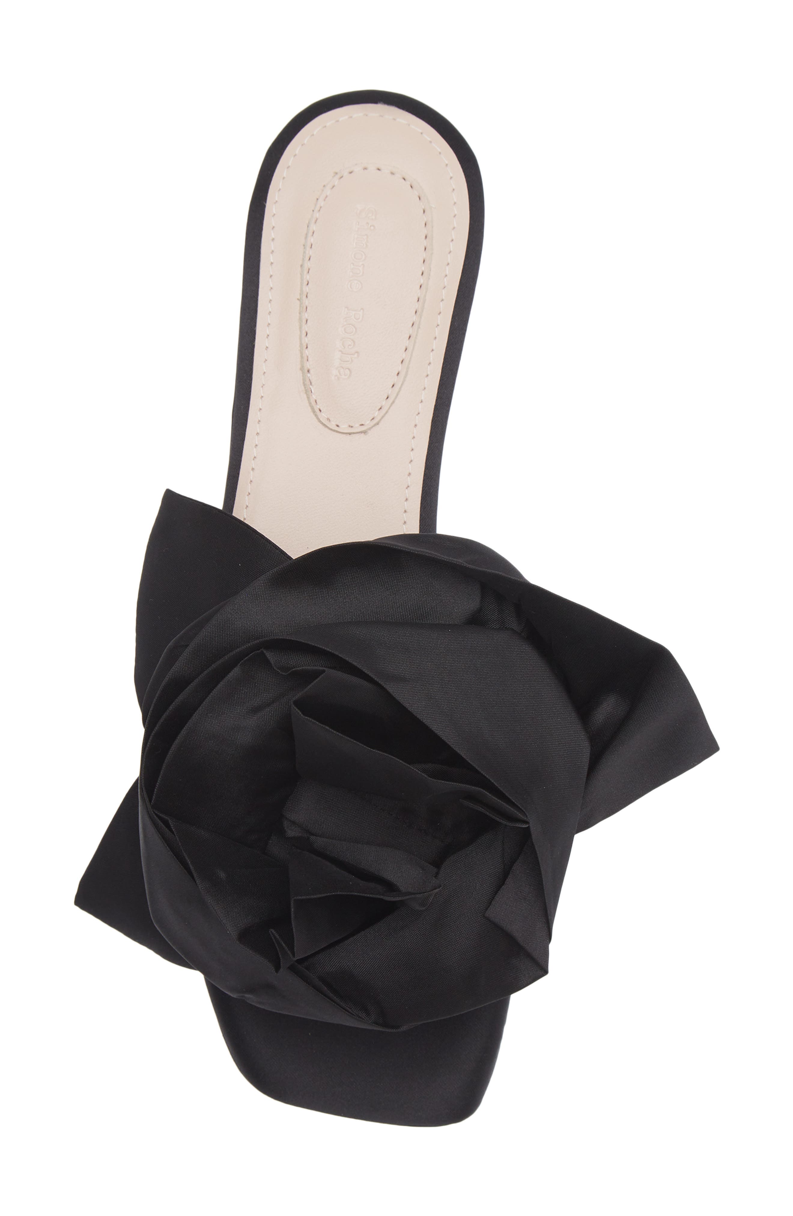 Simone Rocha Pressed Rosette Slide Sandal, Alternate, color, Black/ Black