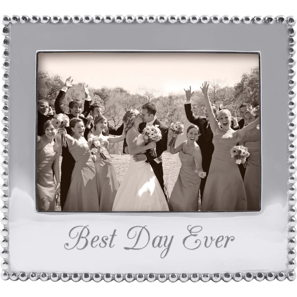 Mariposa Best Day Ever Beaded Trim Picture Frame in Silver  product