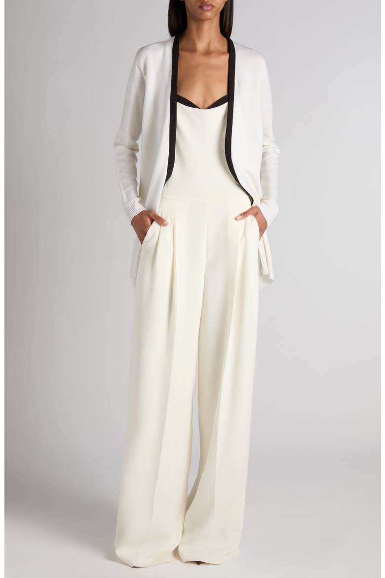 Double Georgette Stretch Camisole Jumpsuit, Alternate, color, CHALK/ BLACK