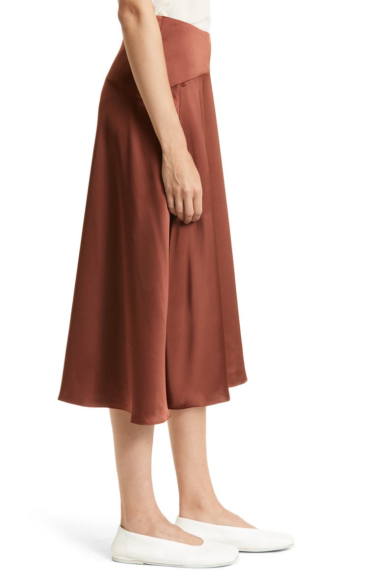 Midi Flutter Skirt, Alternate, color, RUST CHERRY