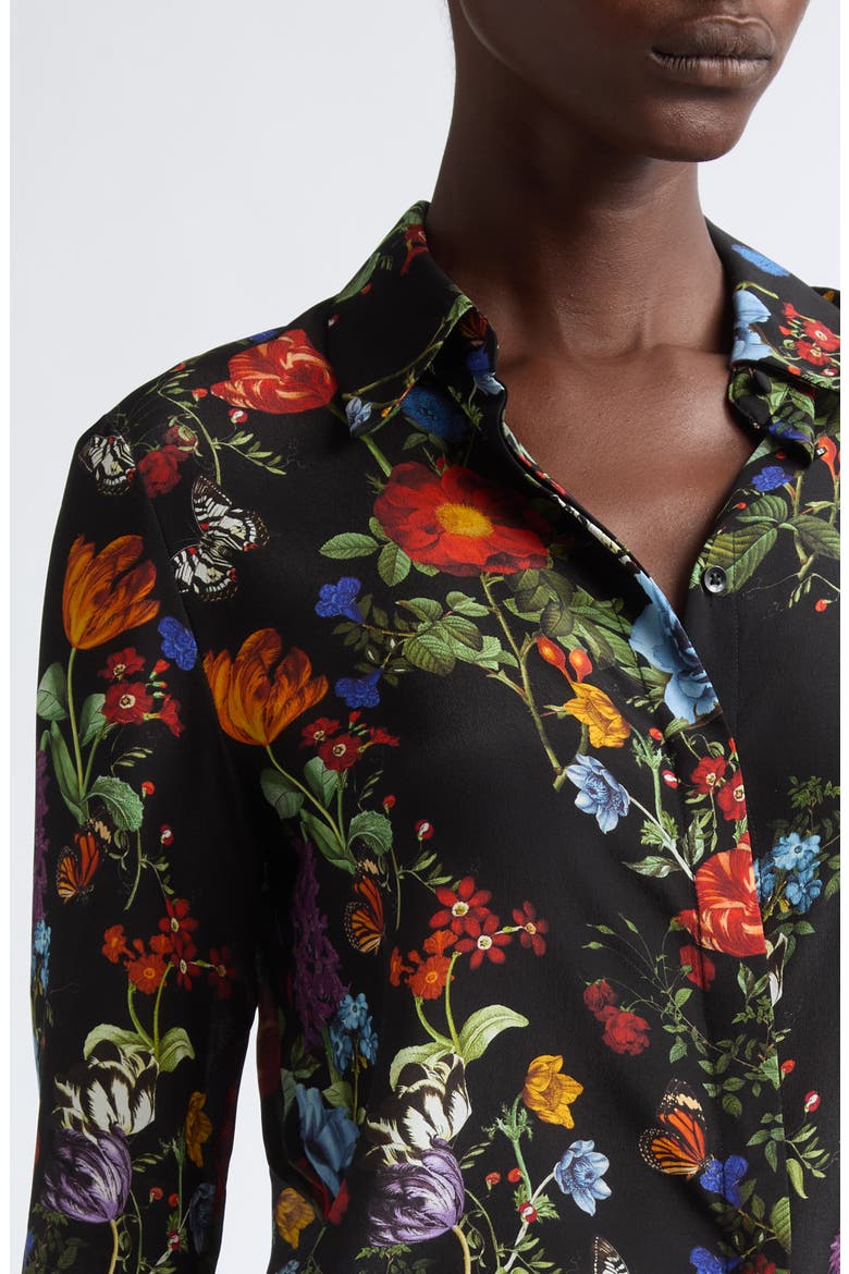 Willa Placket Silk Shirt, Alternate, color, MOONLIT MANOR SM