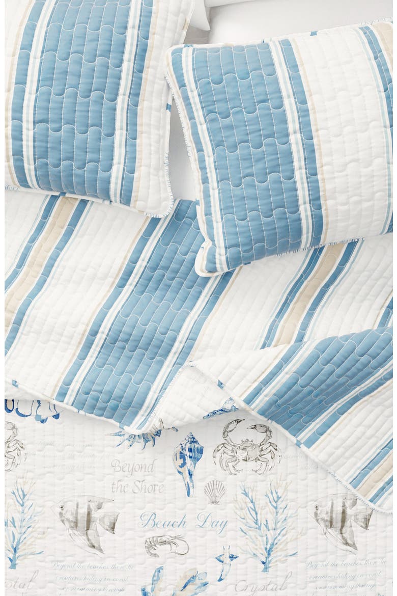 Striped Reversible Coastal Quilt Set, Alternate, color, FLAG STRIPE / OCEAN STORIES