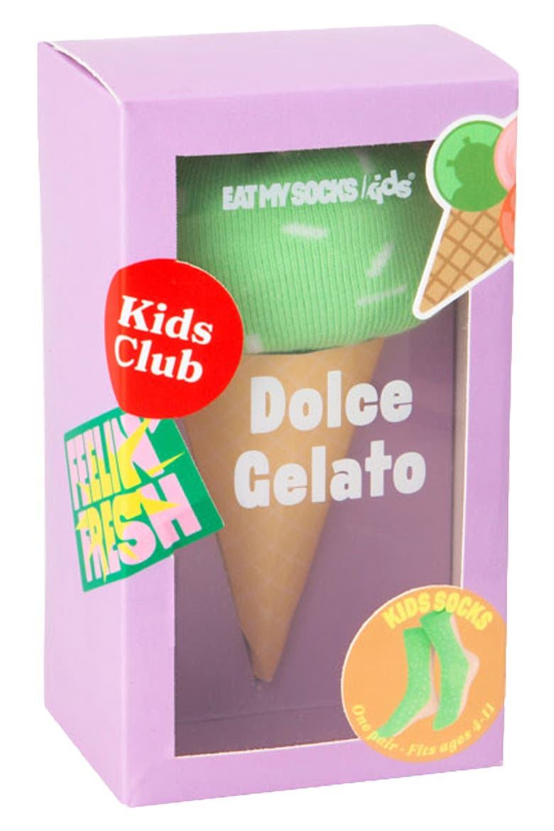 Kids' Dolce Gelato 3D Crew Socks, Alternate, color, DOLCE GELATO