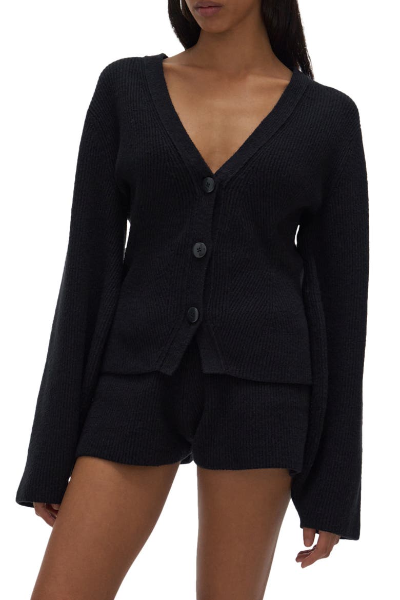 Cozy Rib Cardigan, Main, color, BLACK