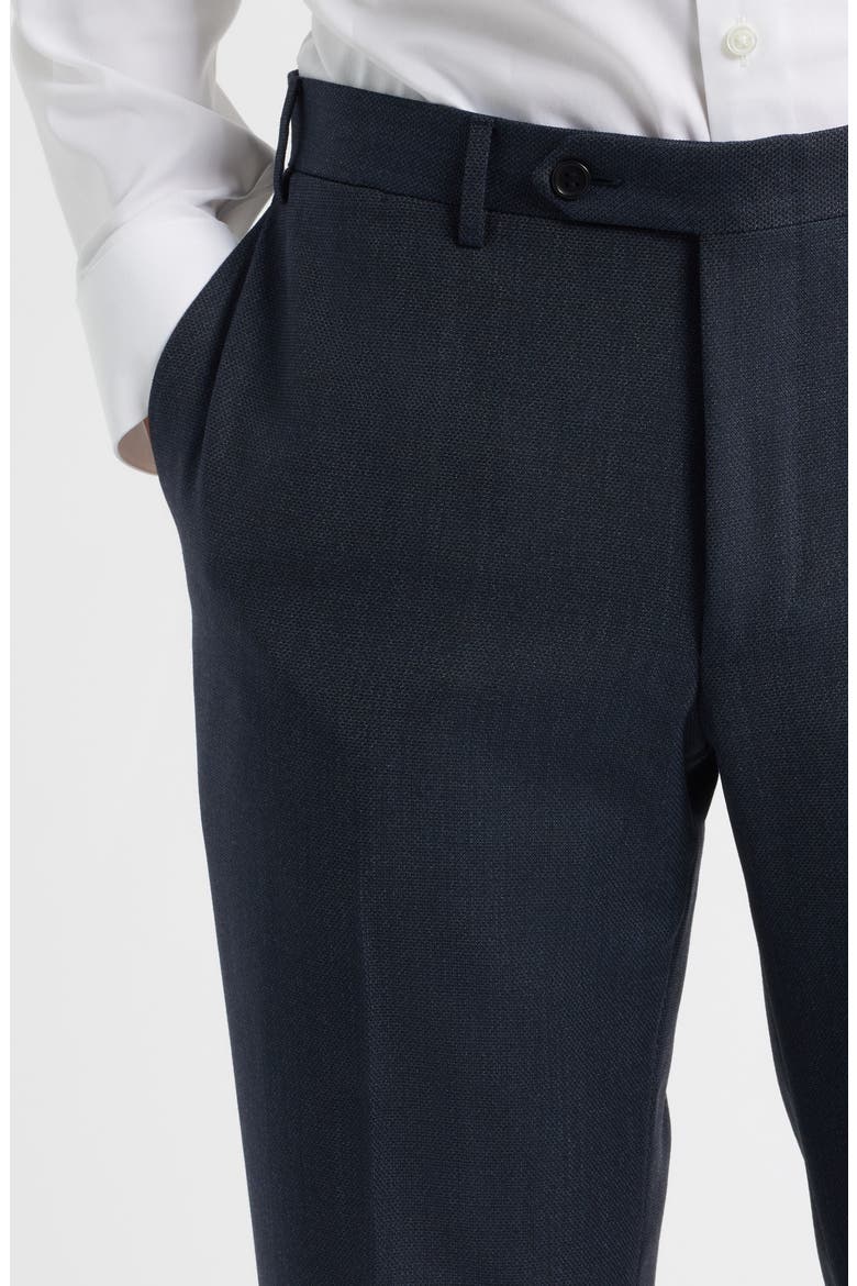 Siena Regular Fit Super 130s Wool Solid Dress Pants, Alternate, color, NAVY