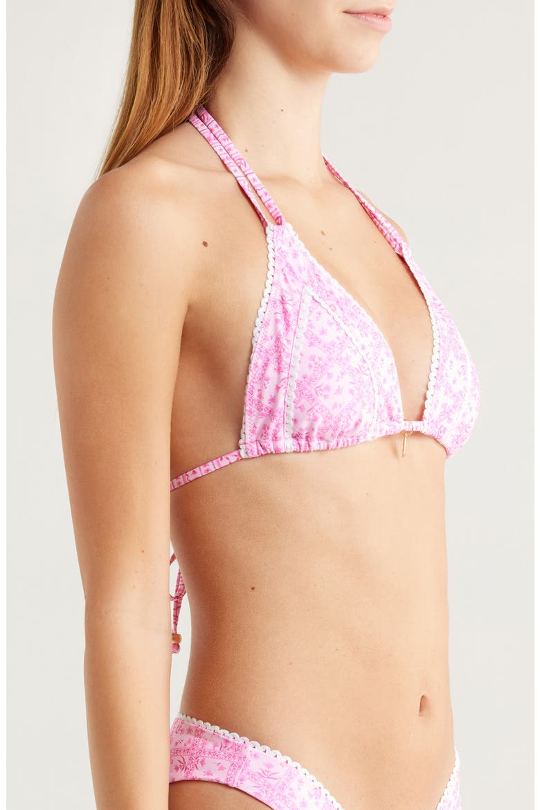 Lace Trim Halter Bikini Top, Alternate, color, STARLIGHT SALOON