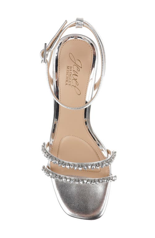 Jewel Badgley Mischka Nella Ankle Strap Sandal In Silver Metallic