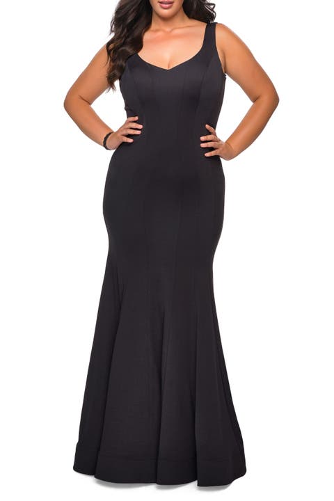 Long Jersey Plus Size Mermaid Dress