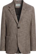 Canali Bruma Trim Fit Light Brown Mélange Cotton & Wool Blend Sport Coat