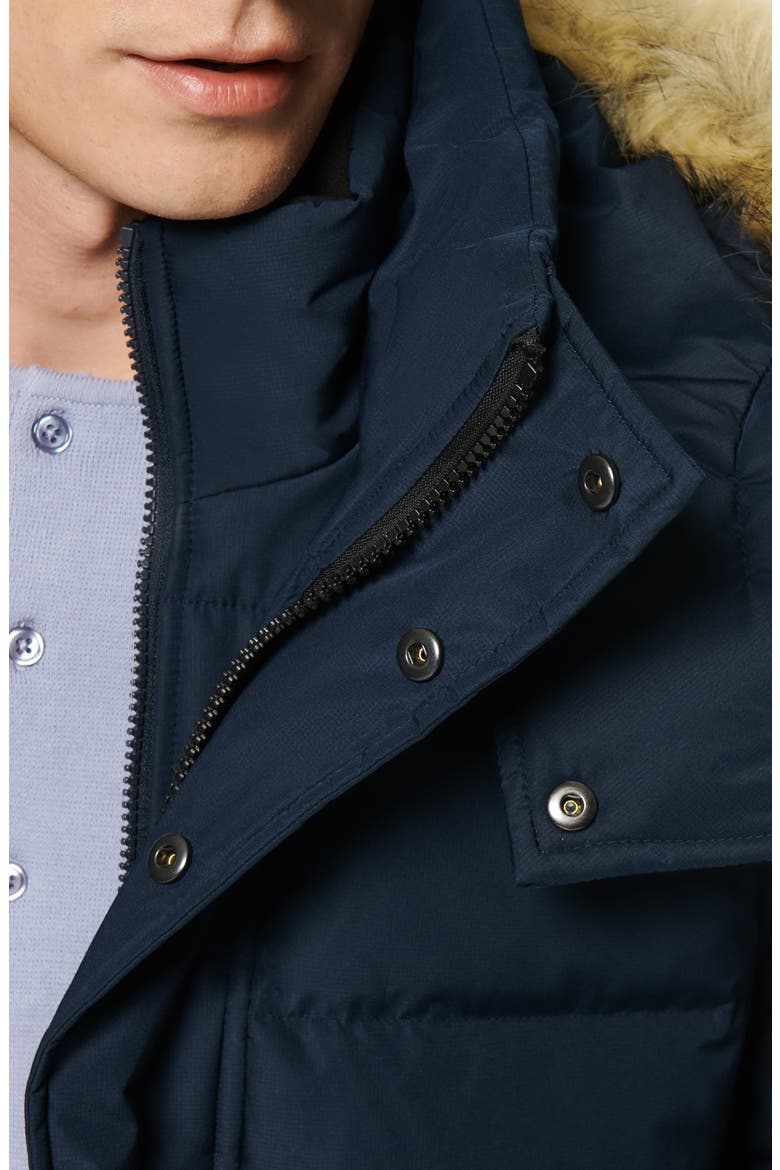 Umbra Faux Fur Trim Quilted Jacket, Alternate, color, INK