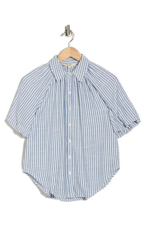 Bubble Sleeve Boyfriend Shirt