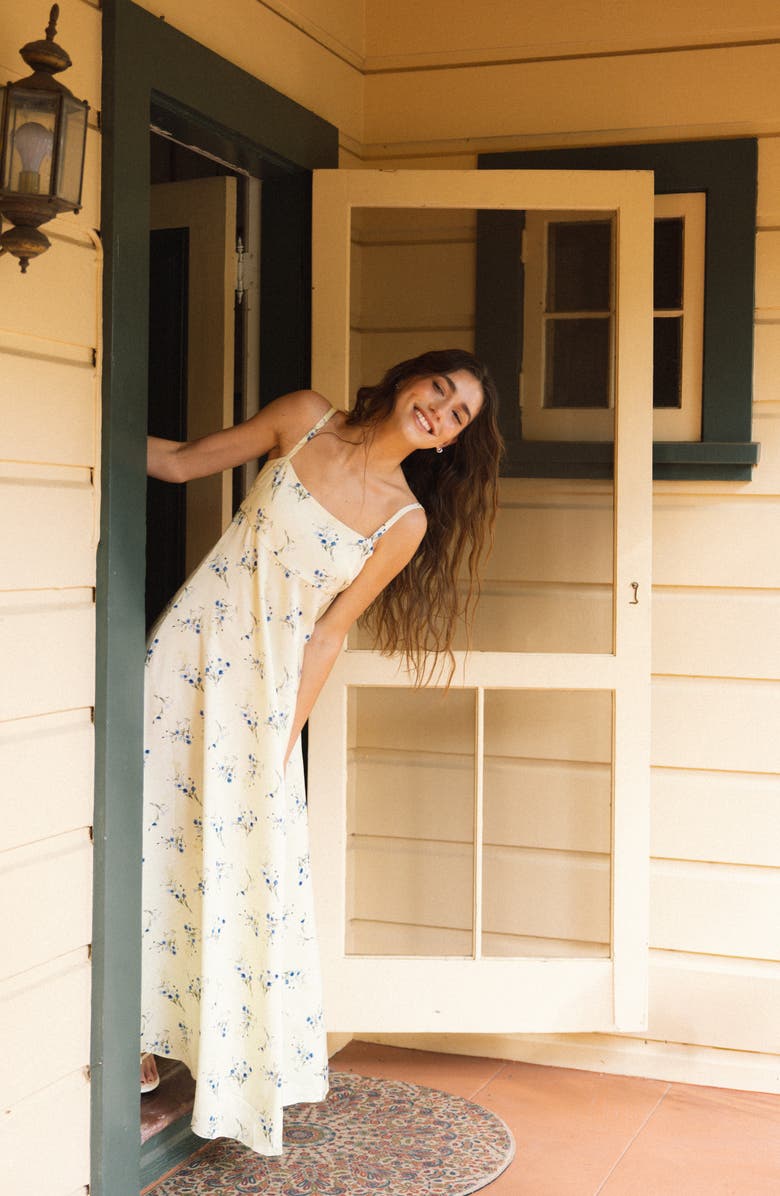 French Connection Ennis Harper Floral Print Sleeveless Maxi Dress, Alternate, color, Cucumber Crush