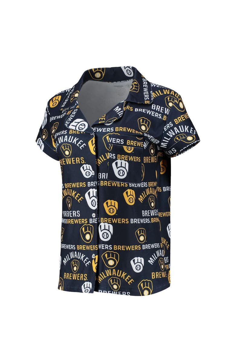 CONCEPTS SPORT Women's Concepts Sport Navy Milwaukee Brewers Flagship Allover Print Top & Shorts Sleep Set, Alternate, color, 