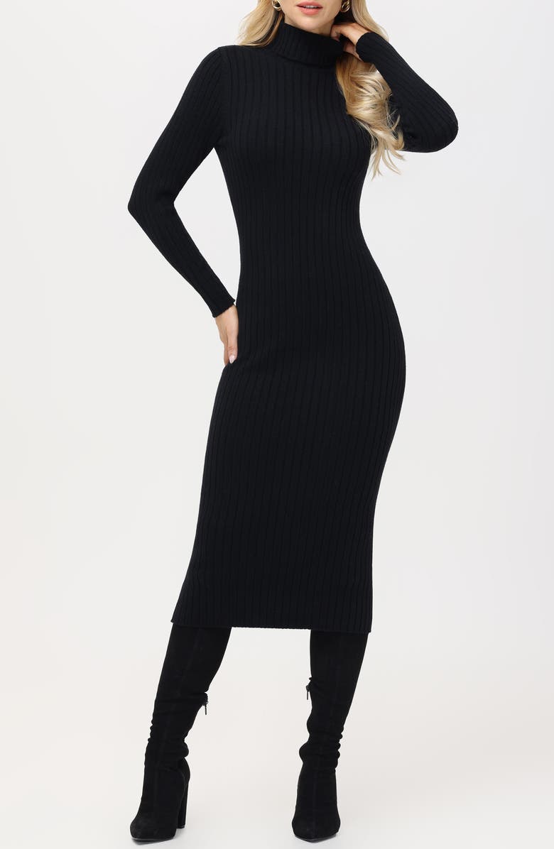 525 Long Sleeve Rib Body-Con Dress, Main, color, 