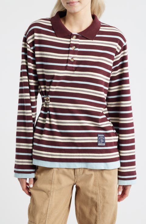 Noah Stripe Button Waist Rugby Top