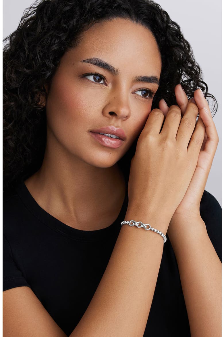 5-Ring Stretch Bracelet (Nordstrom Exclusive), Alternate, color, SILVER