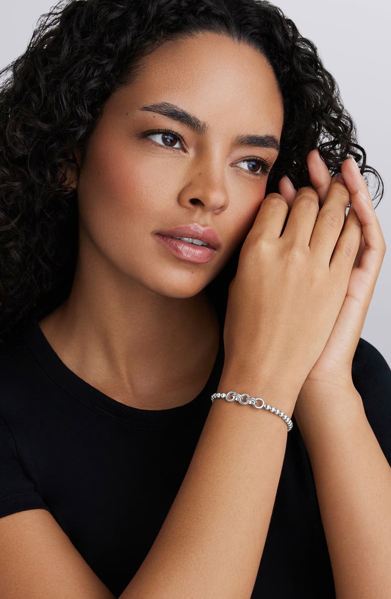 LAGOS 5-Ring Stretch Bracelet, Alternate, color, Silver