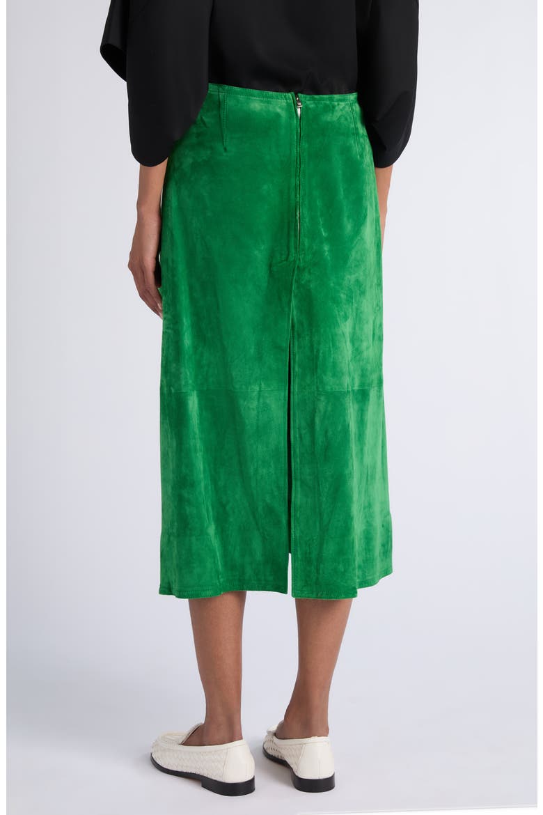 Soft Suede Midi Skirt, Alternate, color, 3138 GRASS GREEN