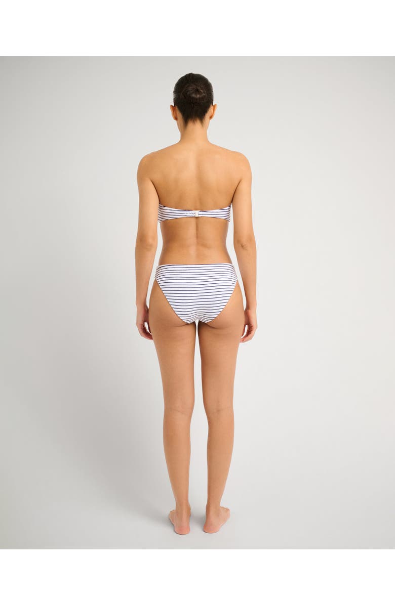 Onia Towel Terry Sailor Stripe Lily Bikini Bottom, Alternate, color, White/Deep Navy