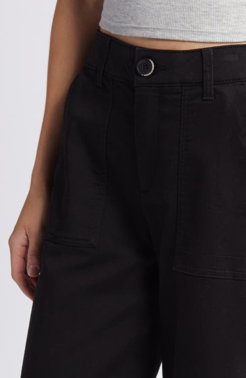 Wit & Wisdom 'ab'solution Skyrise Patch Pocket Crop Wide Leg Twill Pants In Black