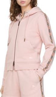 Burberry Check Trim Cotton Zip Hoodie