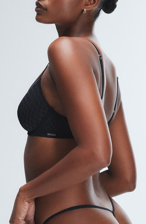 Savage X Fenty Show 'n Tell Mesh Unlined Demi Bra In Black Caviar