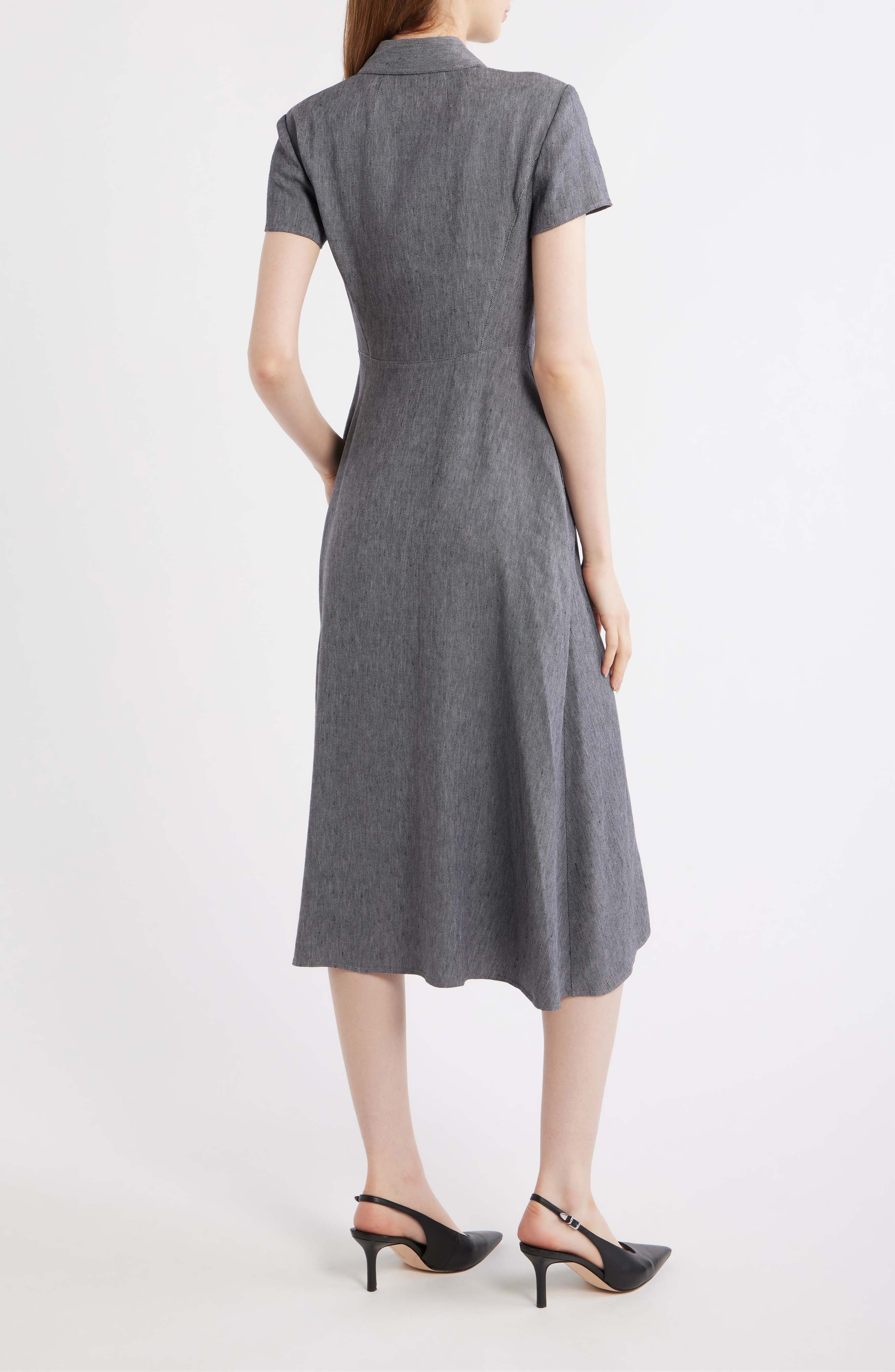 Stretch Linen Blend Shirtdress - image 4