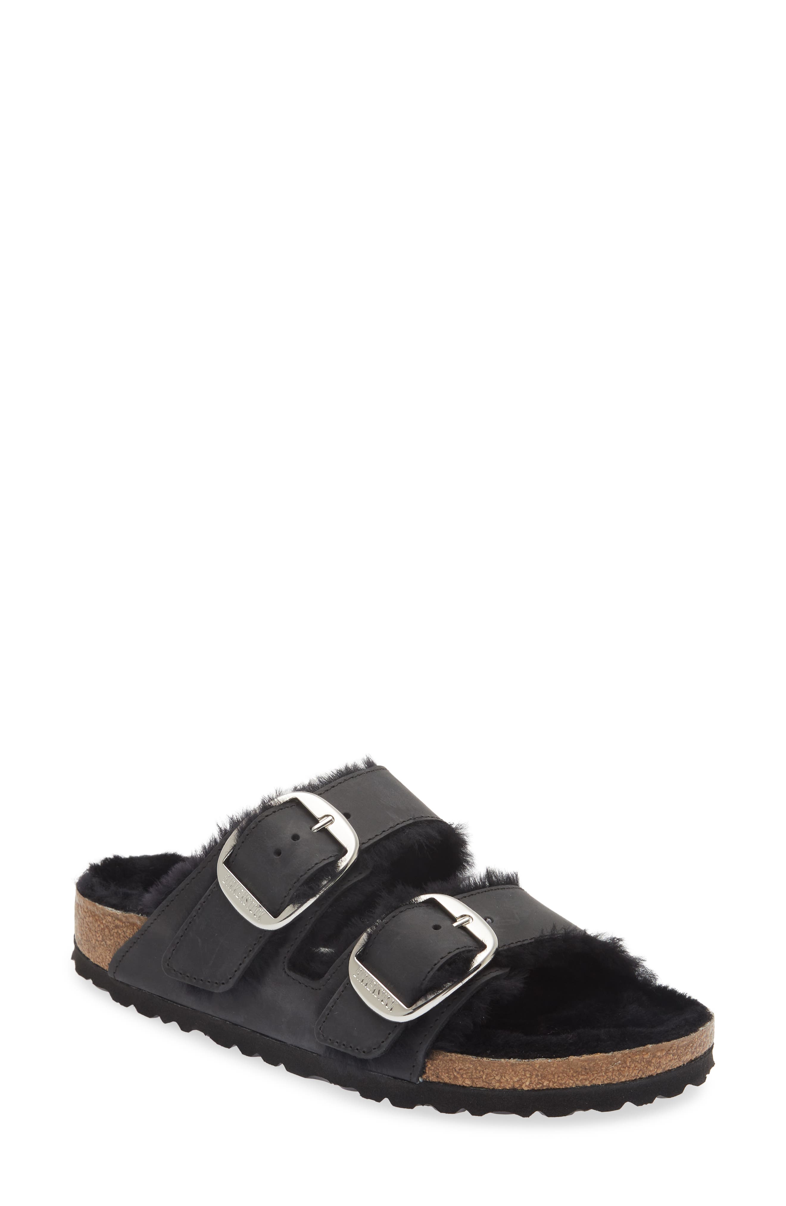 Birkenstock Arizona Big Buckle Genuine Shearling Lined Sandal, Main, color, 