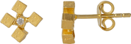Spero London Four Cube Blocks Natural Textured Sterling Silver Authentic Stud Earrings