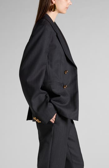 BOTTEGA VENETA WOOL JACKET ボッテガヴェネタ ノットボタン Bottega Veneta Subtle Stripe Knot Button Wool Jacket