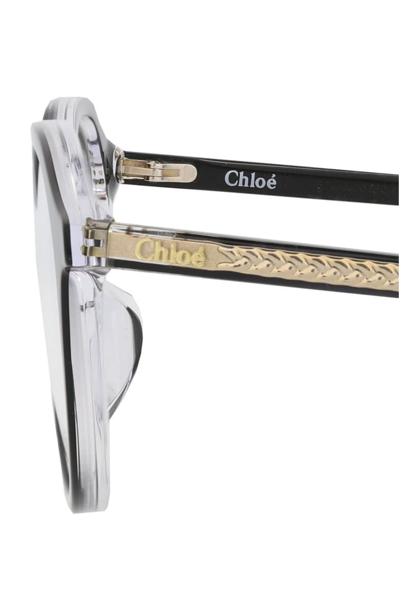 Chloé 50mm Round Optical Glasses, Alternate, color, Black Black Transparent