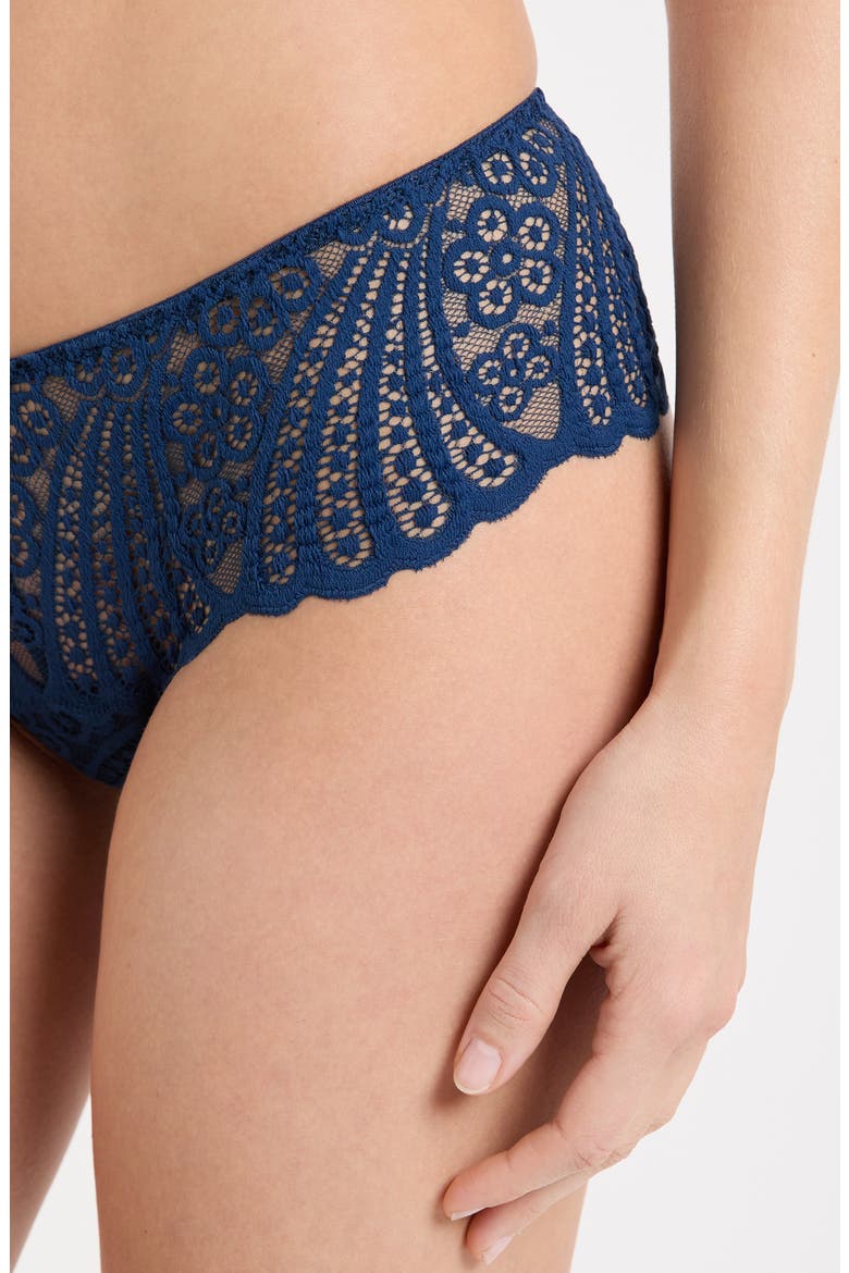 Etreinte Embroidered Panties, Alternate, color, NAVY