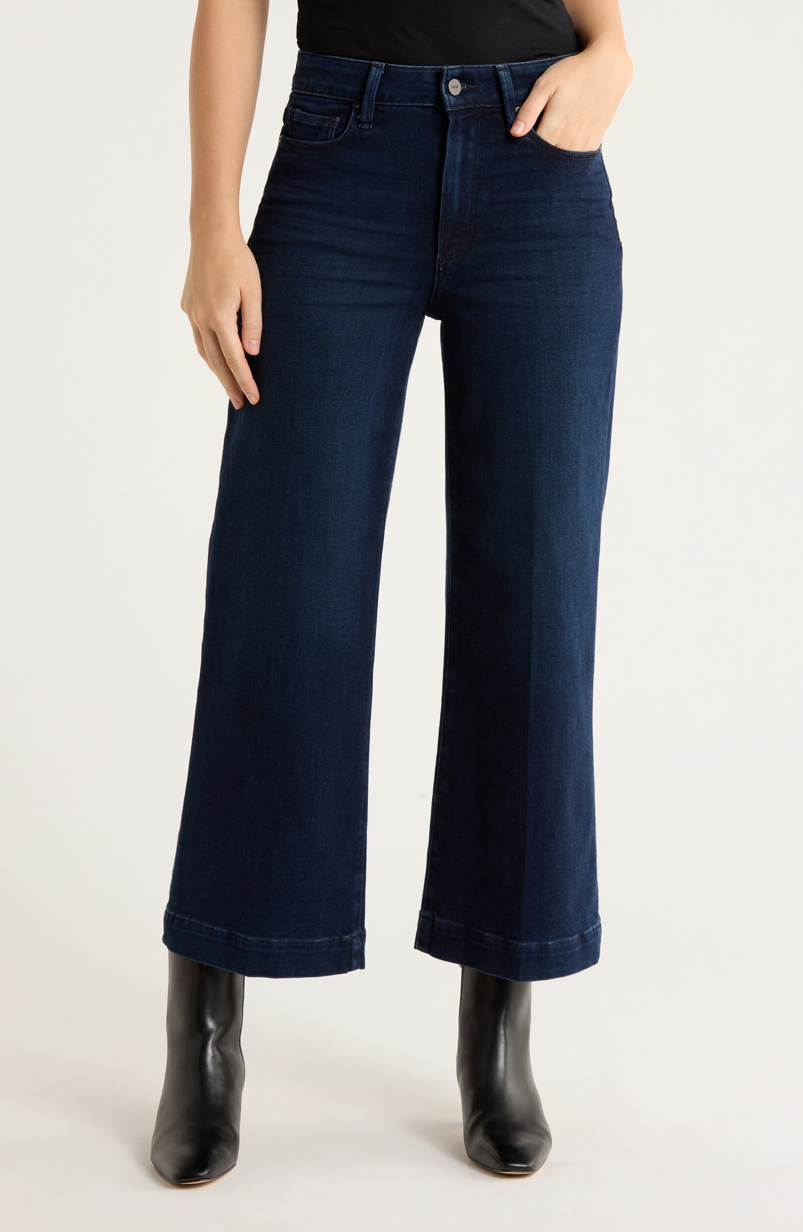 PAIGE Anessa High Waist Ankle Wide Leg Jeans