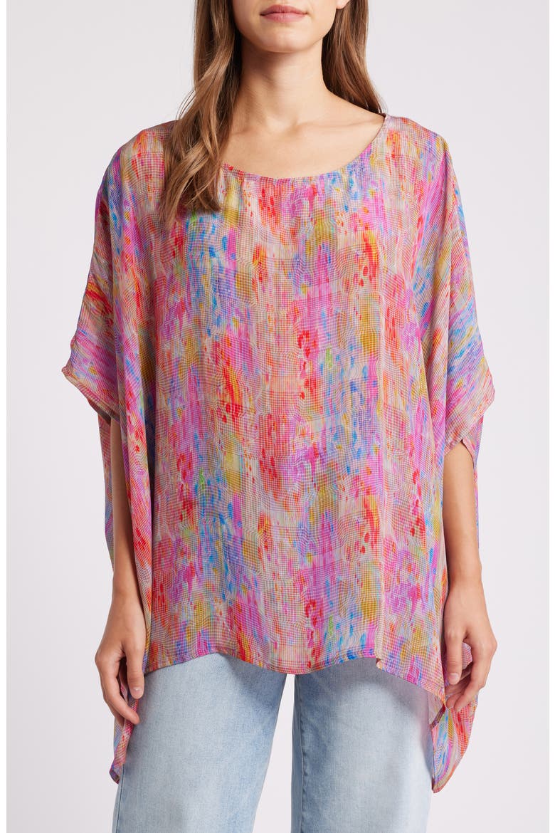 Print Dolman Sleeve Top, Main, color, PINK MULTI