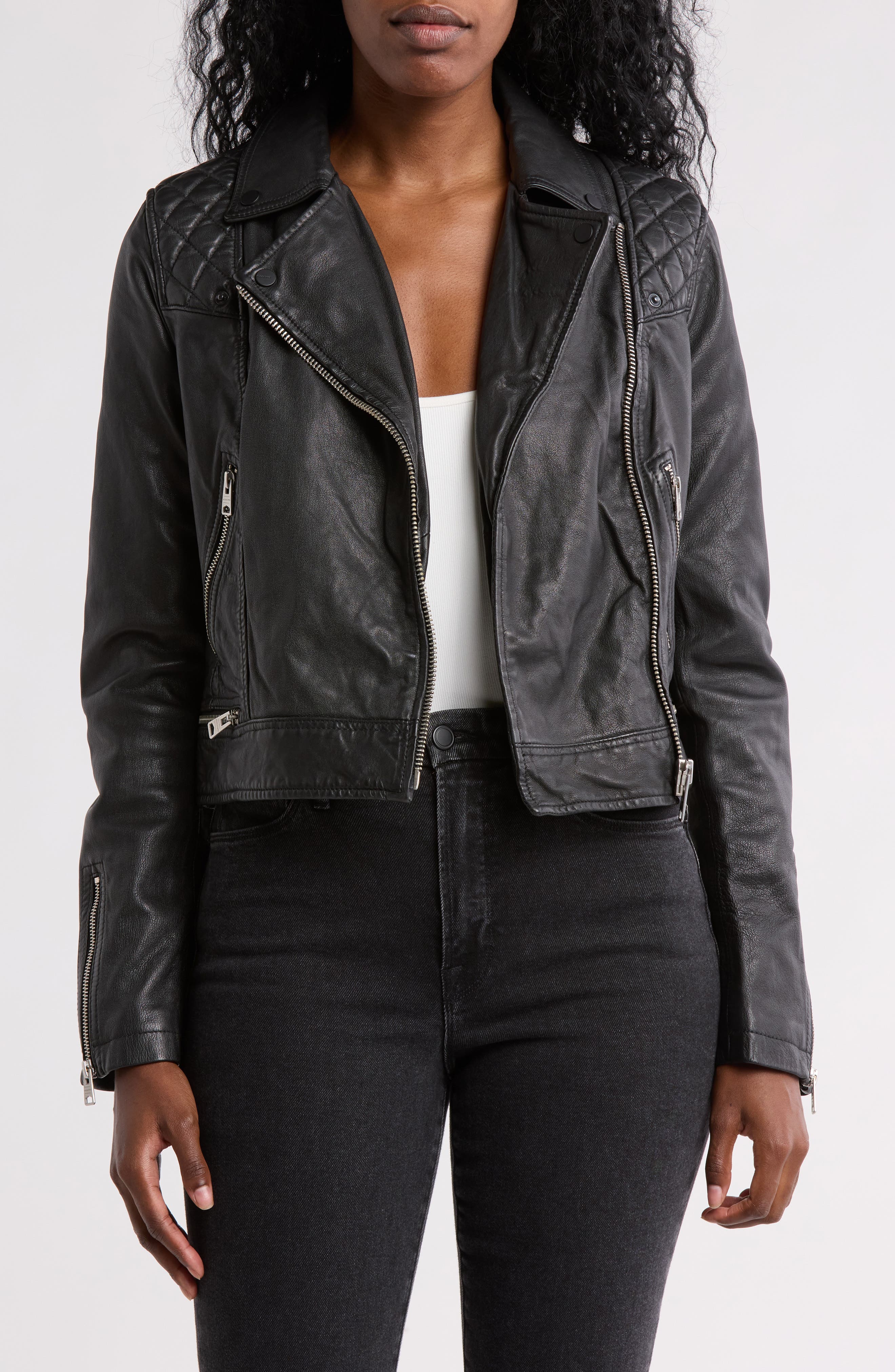 AllSaints Conroy Leather Moto Jacket
