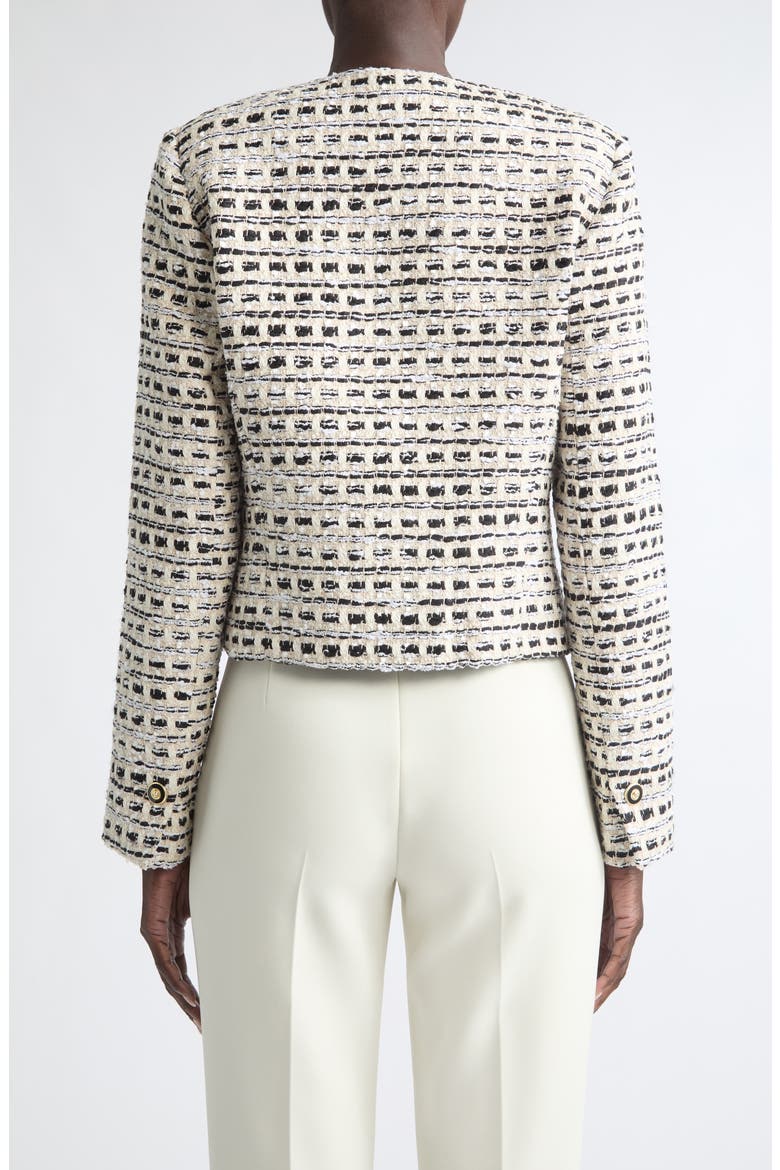 Rosa Basket Weave Tweed Jacket, Alternate, color, LINEN/ BLACK MULTI