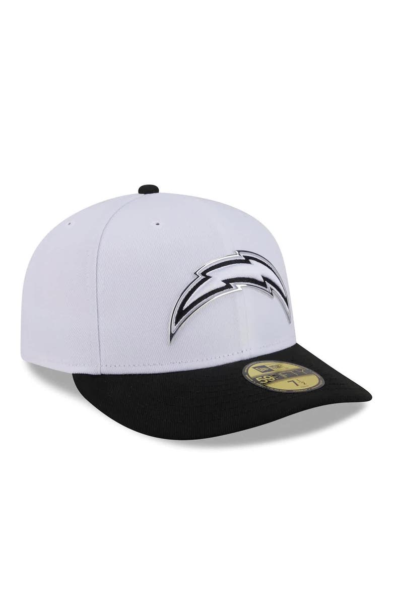 New Era Men's New Era White/Black Los Angeles Chargers 2026 NFL Draft Pre-Curved 59FIFTY Fitted Hat, Alternate, color, White