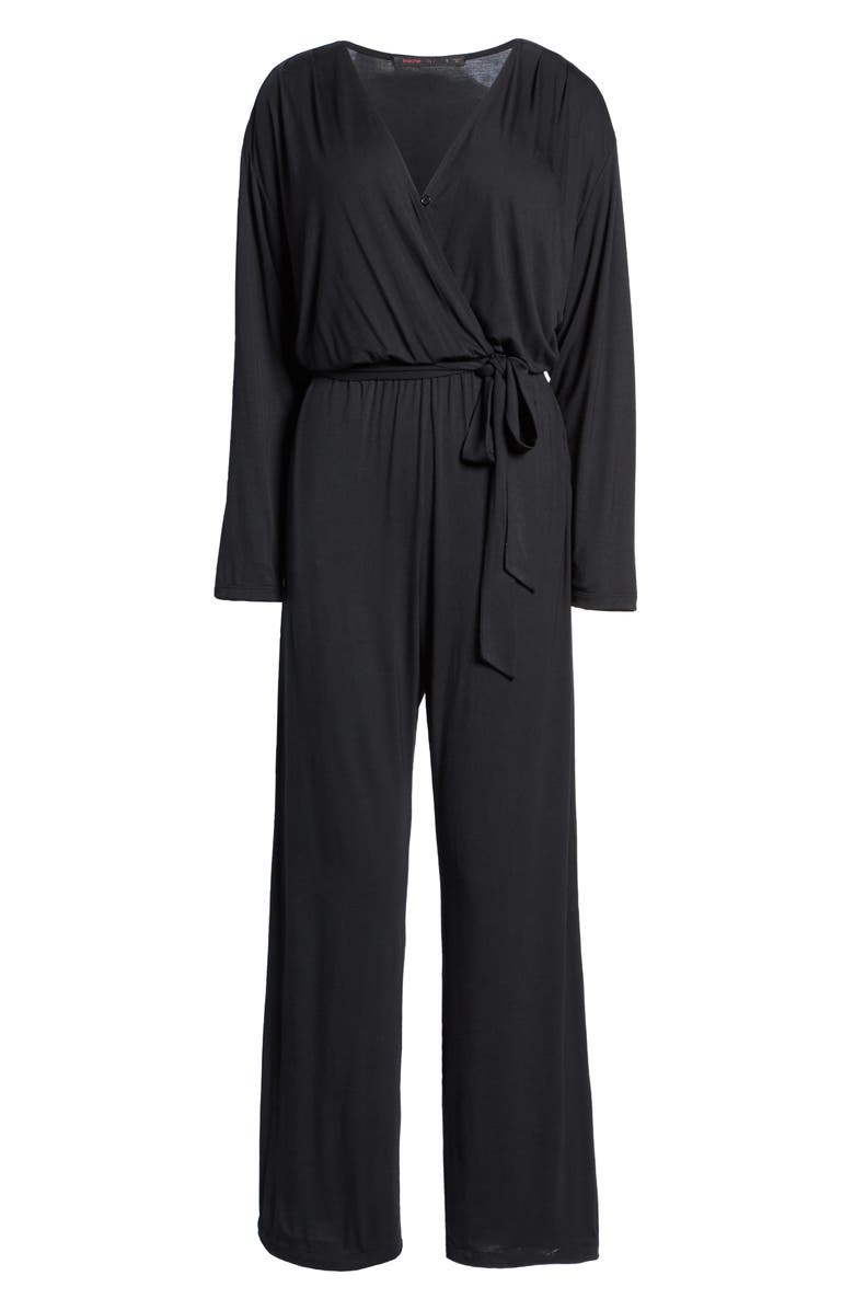 Fraiche by J Faux Wrap Long Sleeve Jumpsuit, Alternate, color, 