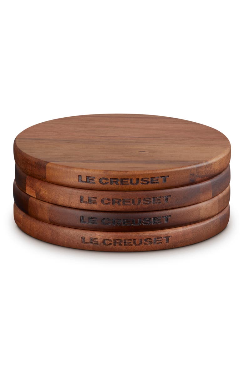 Set of 4 Magnetic Acacia Wood Trivets, Main, color, WOOD
