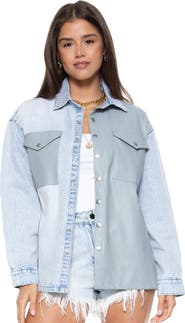 BLUE REVIVAL Denim Mix UNreal Leather Shacket