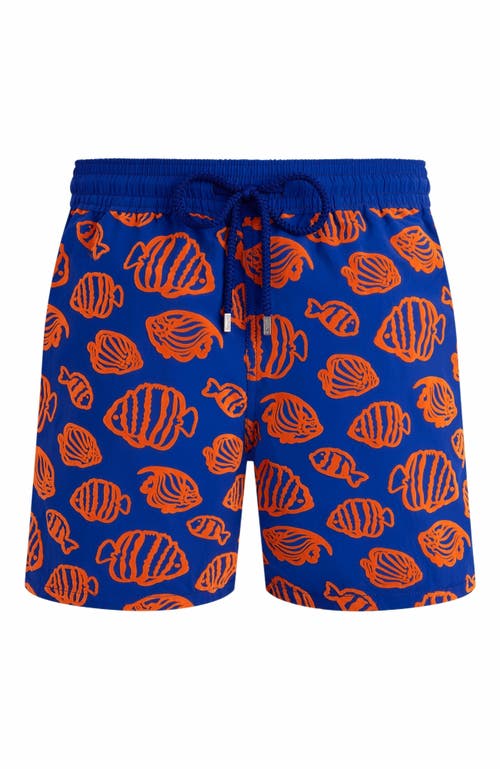 Vilebrequin Mens Marrakech Moorea Graphic-print Swim Shorts Xxl In Blue