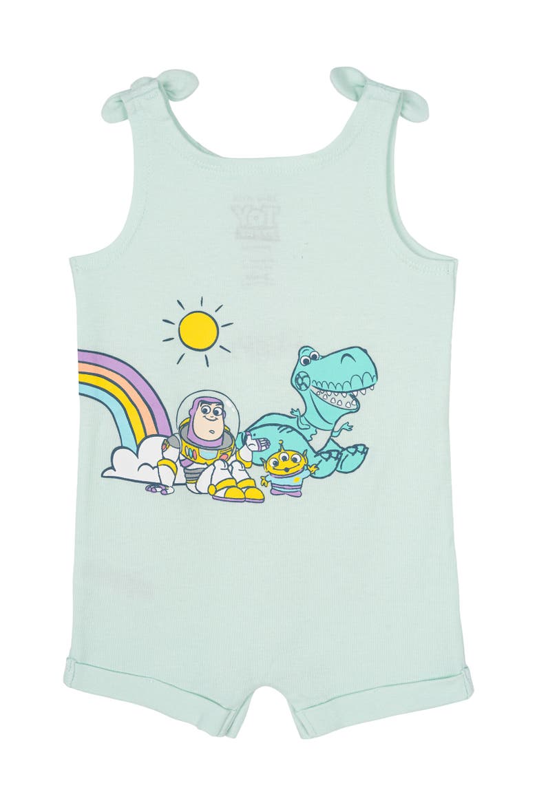 Toy Story Toddler Girls' 2-Piece Sleeveless Romper and Headband Set, Alternate, color, Toy Story Mint