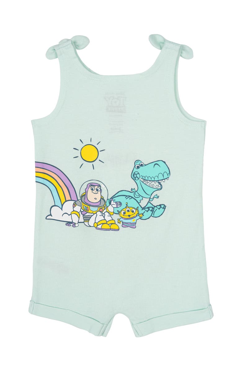 Disney Toy Story Toddler Girls' 2-Piece Sleeveless Romper and Headband Set, Alternate, color, Toy Story Mint